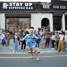 At this coffee shop opening, local drag queens bring drag to the streets – literally!
