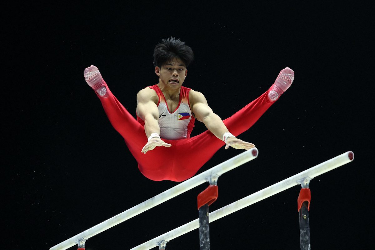 Carlos Yulo shines in floor, parallel bars but lands 8th in all-around finals