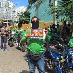 Grab delivery drivers protest pay cuts in Cebu City