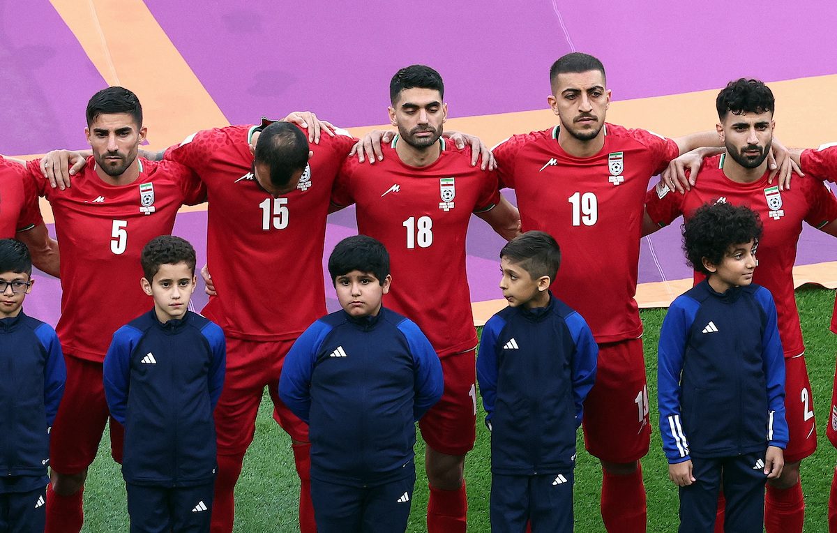 Iran declines to sing national anthem, backing protests in FIFA World Cup loss to England
