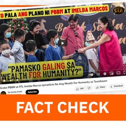 FACT CHECK: Hindi galing sa ‘wealth for humanity’ ang pangkabuhayan at pamaskong handog ng Pangulo