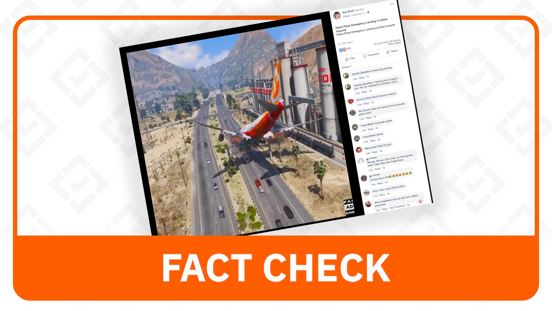 FACT CHECK: Video of plane emergency landing is just a game