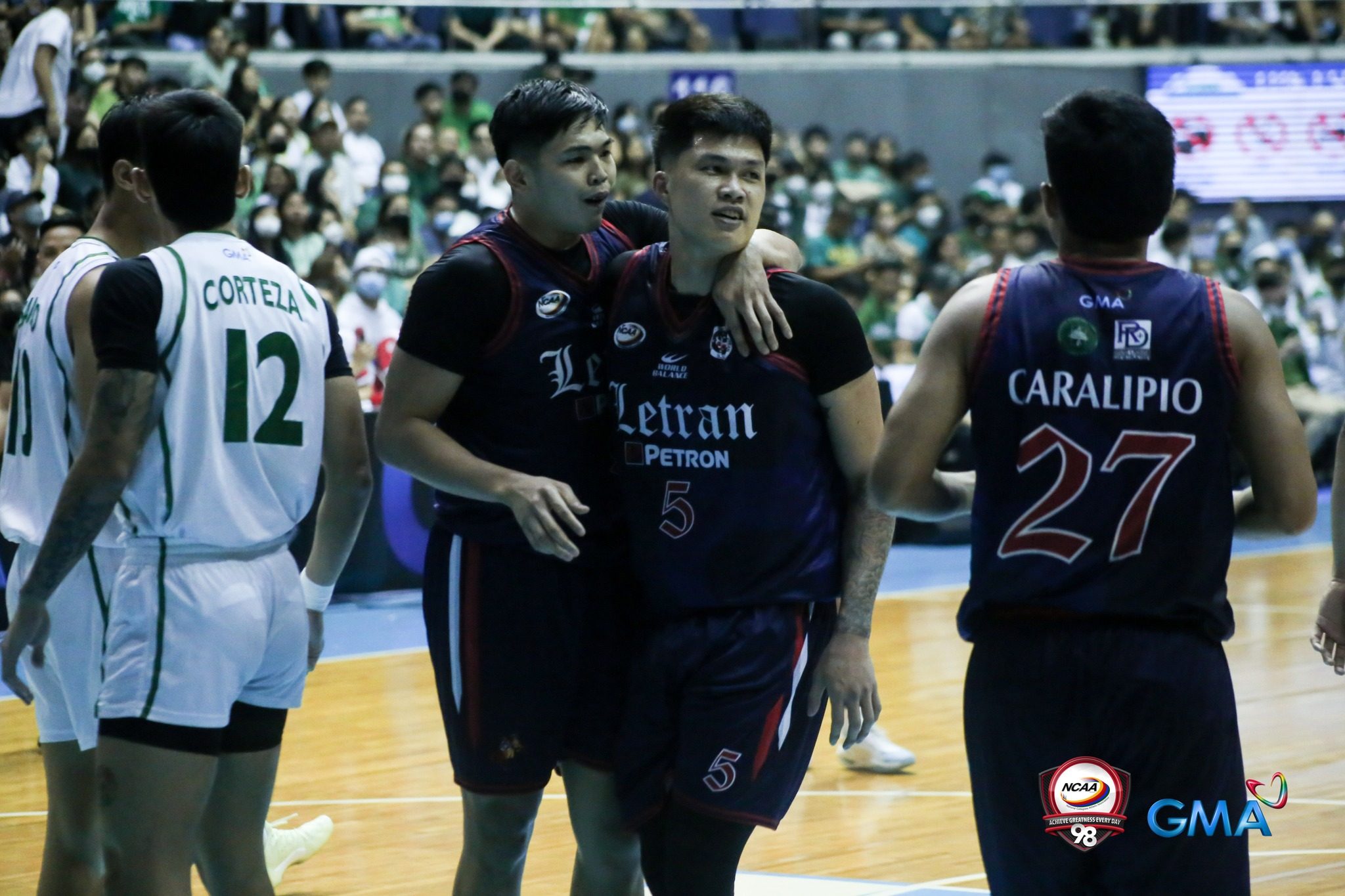 Sangalang powers Letran past CSB to move on cusp of 3rd straight NCAA title