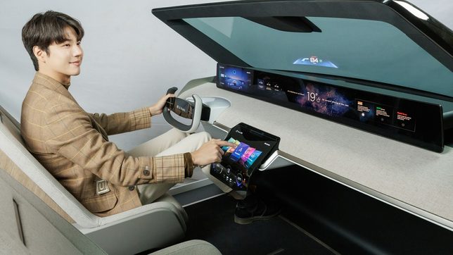 LG showcases bendable car screens, sound-producing displays for CES 2023