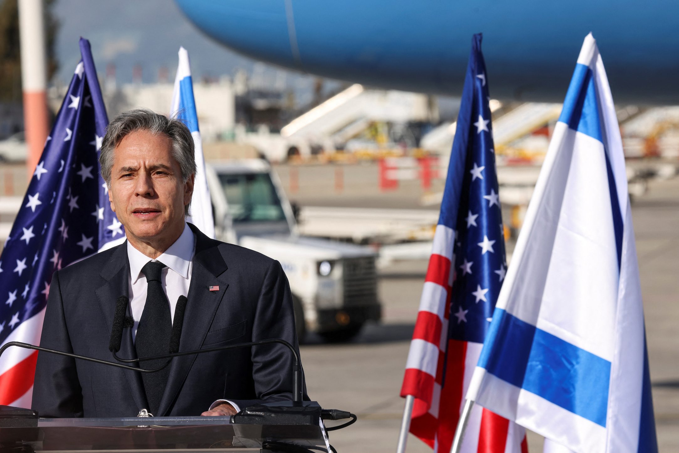 Blinken reaffirms need for 2-state solution as he lands in Israel