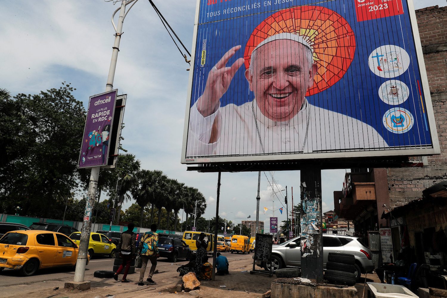 Part of stage built for Pope Francis collapses in Democratic Republic of Congo
