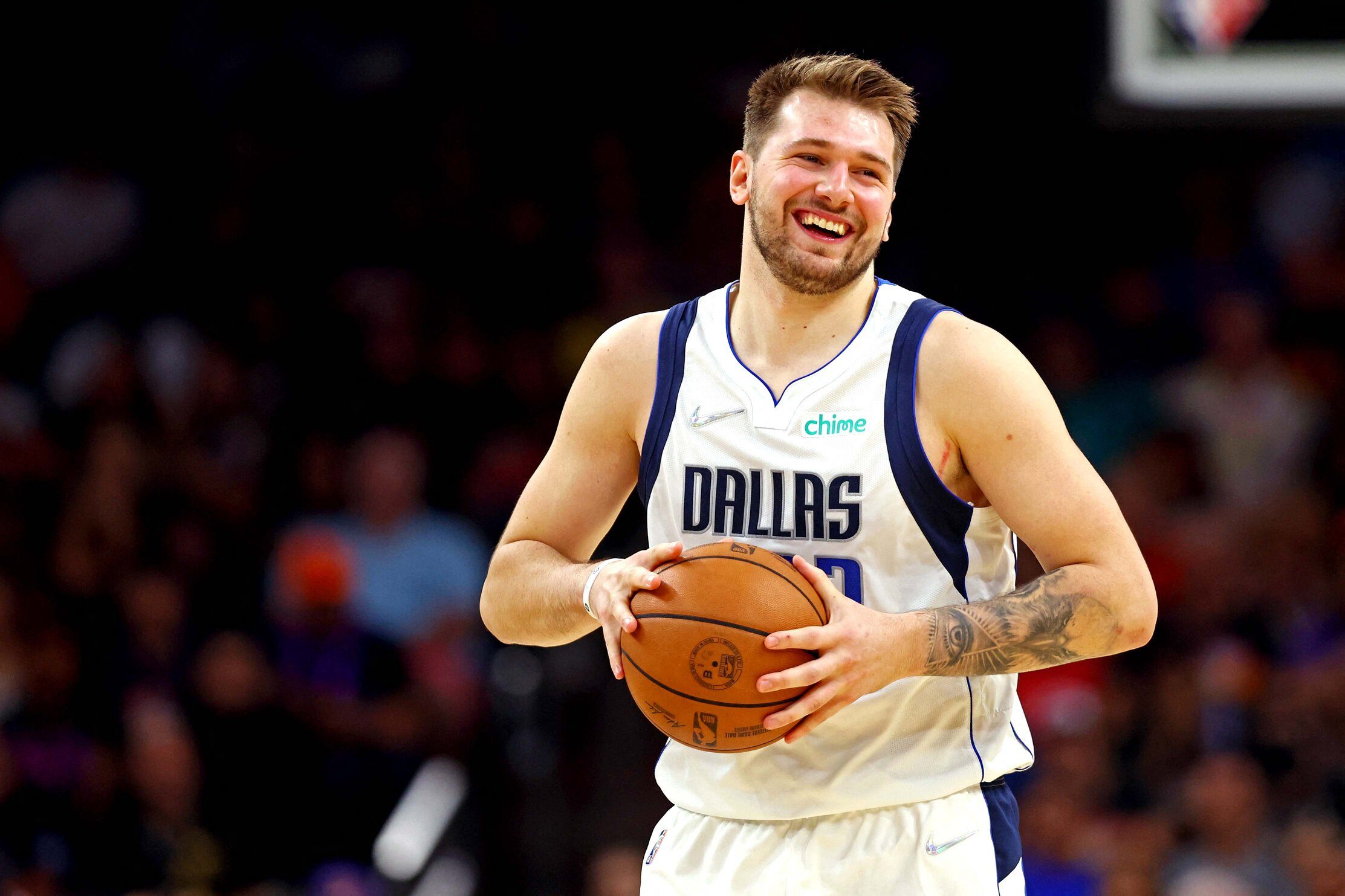 LOOK: Luka Doncic arrives in style driving a tank ahead of Mavs-Hawks game
