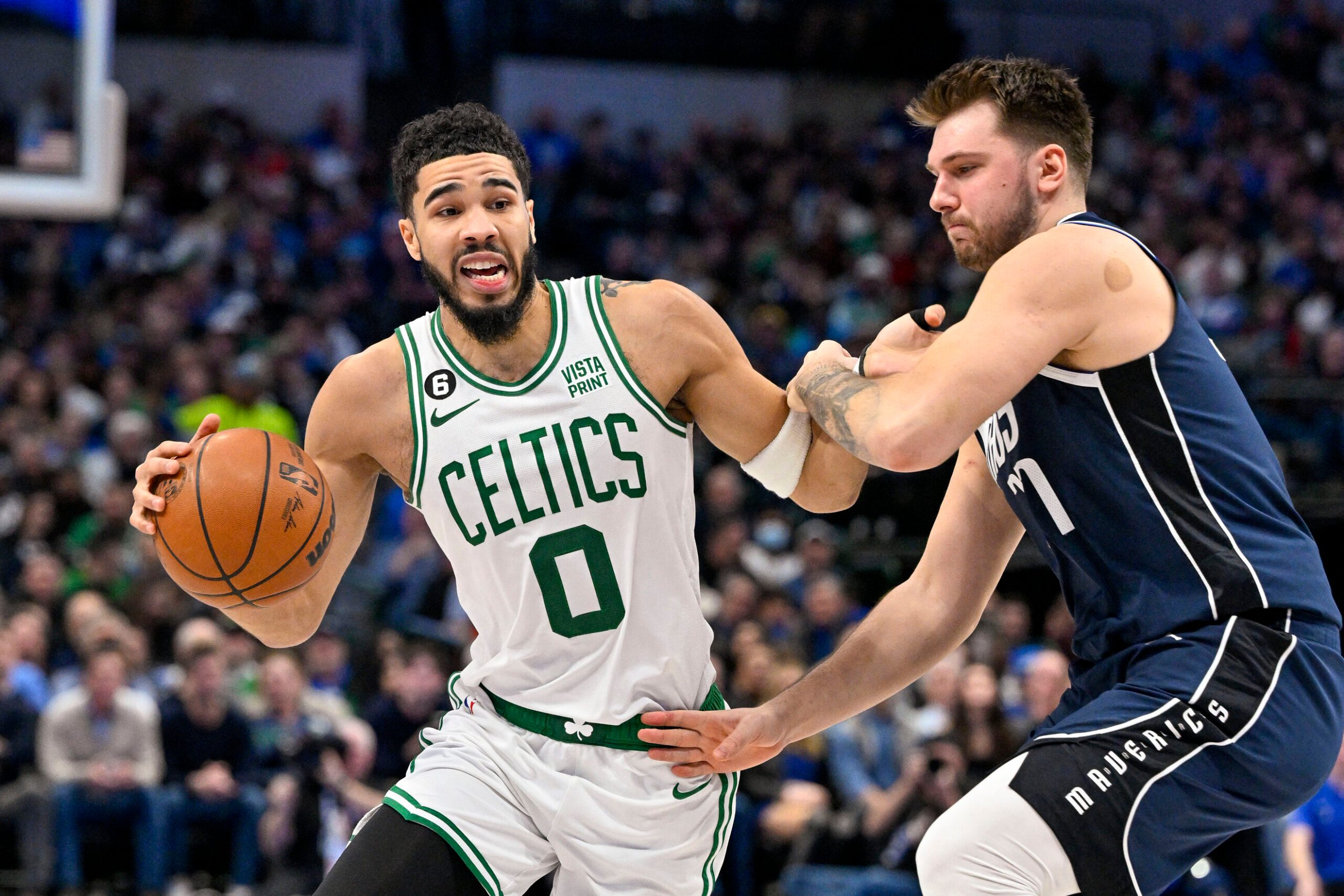 Tatum’s triple-double leads Celtics past Doncic, Mavs