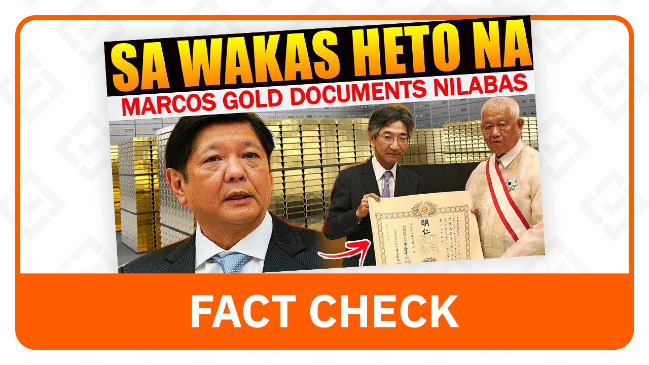 FACT CHECK: Marcos didn’t go to Japan to discuss ‘Marcos Gold’