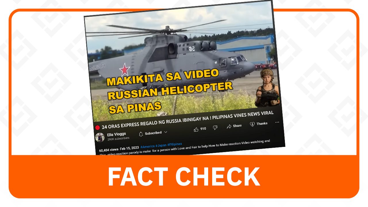 FACT CHECK: Russia gave no helicopters to the Philippines