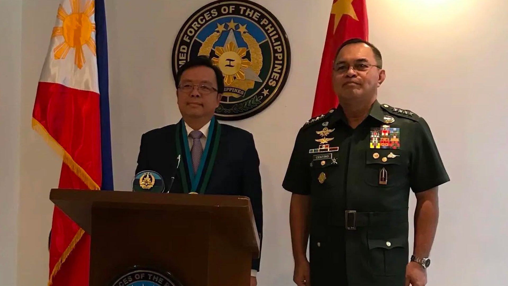 Chinese envoy meets with AFP chief Centino after laser incident in West PH Sea