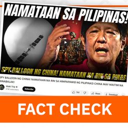 FACT CHECK: Chinese spy balloon in PH, unconfirmed – AFP