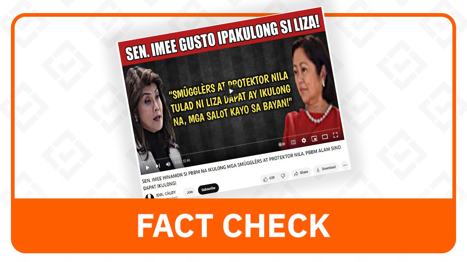 FACT CHECK: Imee Marcos didn’t say the President should jail wife Liza