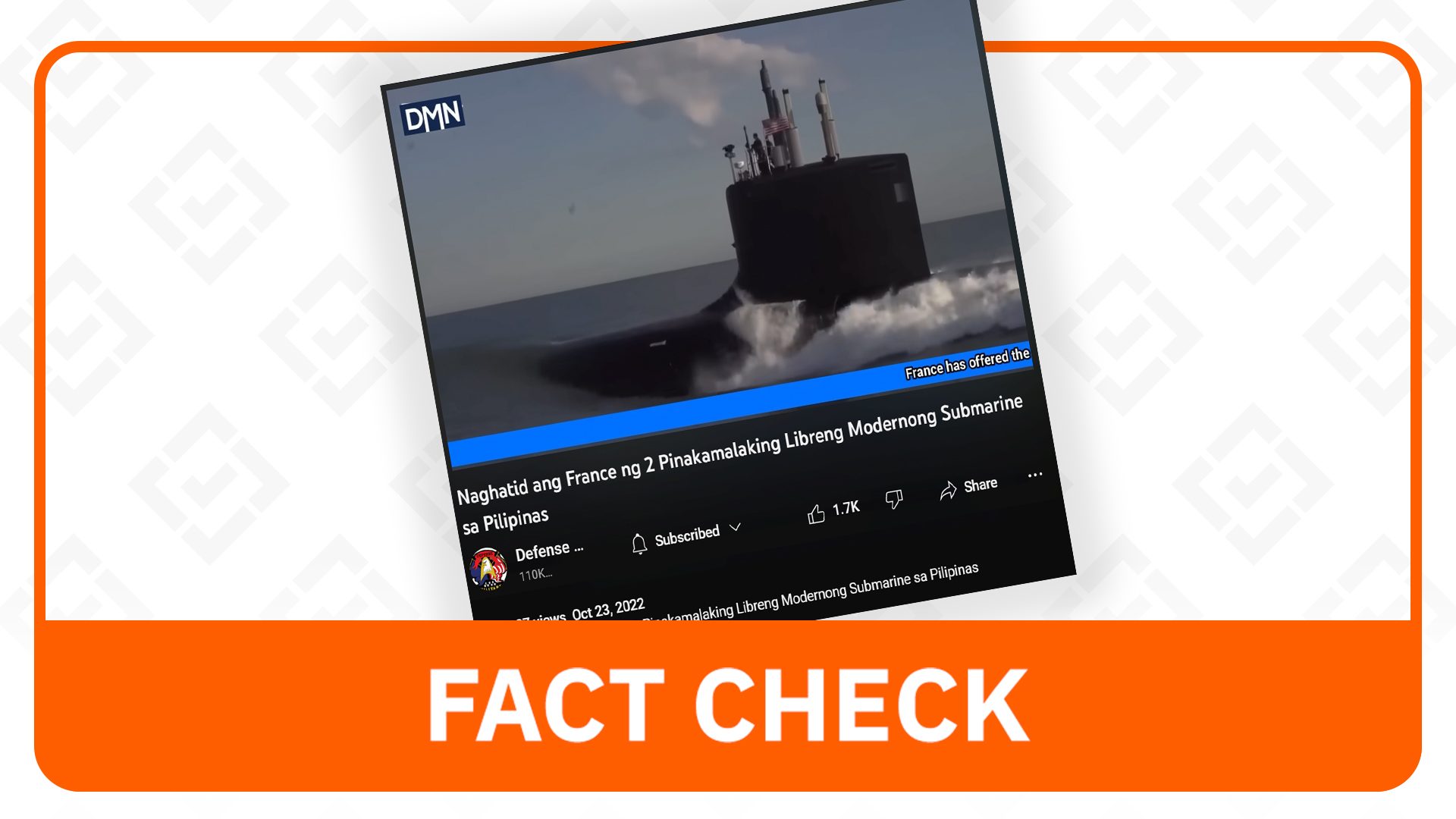 FACT CHECK: France has not delivered free submarines to the Philippines