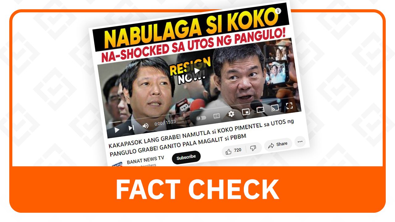 FACT CHECK: Marcos did not order Pimentel to resign