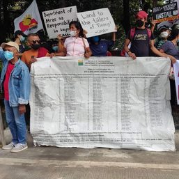 Hacienda Tinang farmers protest third revalidation of farmer beneficiaries