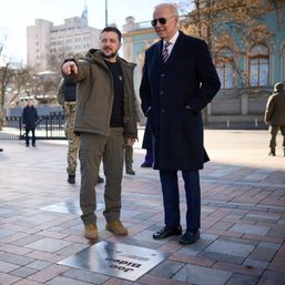 Biden walks through Kyiv to show resolve ahead of war’s anniversary