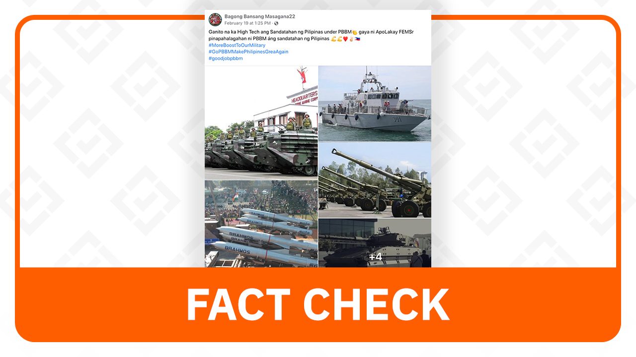 FACT CHECK: Military equipment in photos acquired before Marcos Jr.’s term
