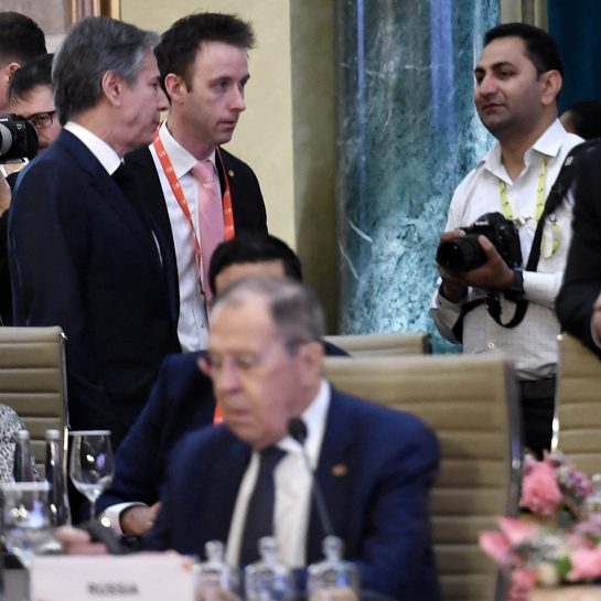 Blinken, Lavrov speak amid war of words over Ukraine at G20 meet