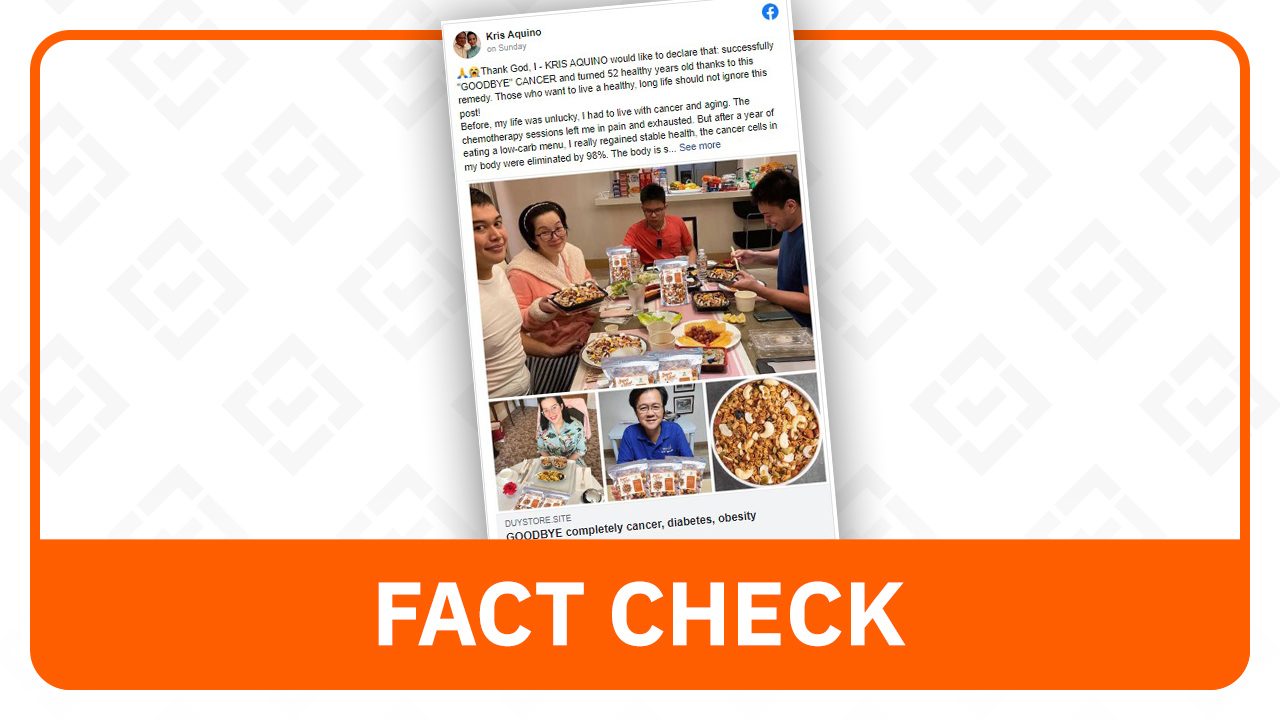 FACT CHECK: Ad of unregistered product misrepresents endorsement by Kris Aquino