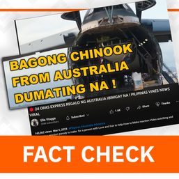 FACT CHECK: Australia didn’t donate a Chinook helicopter to the Philippines