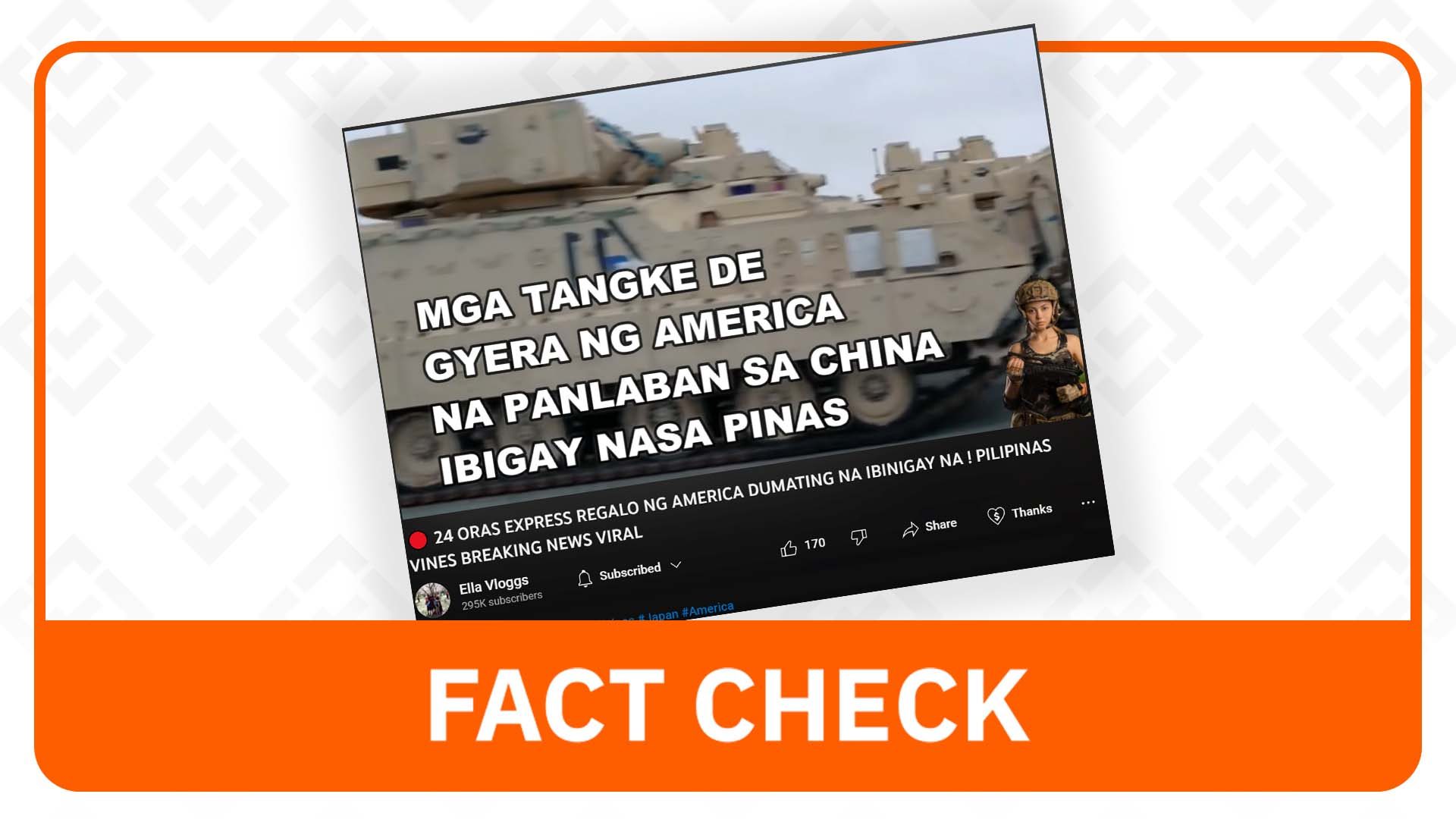 FACT CHECK: The Philippines has not been gifted tanks by the US in 2023