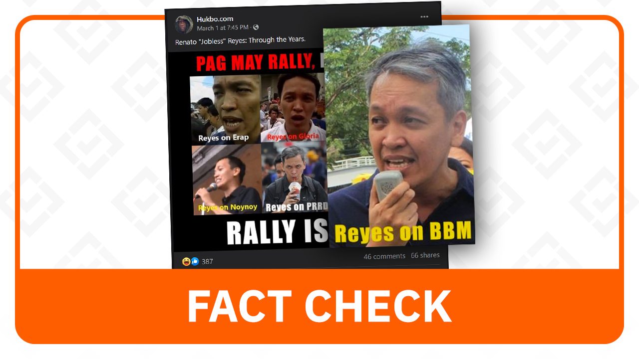 FACT CHECK: Photo of Renato Reyes still joining rallies under Marcos taken before 2022