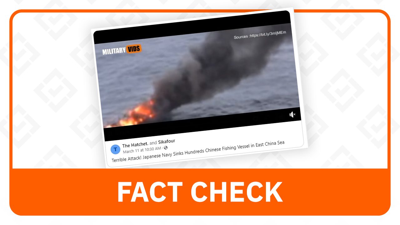 FACT CHECK: Japanese Navy didn’t sink hundreds of Chinese fishing vessels in East China Sea