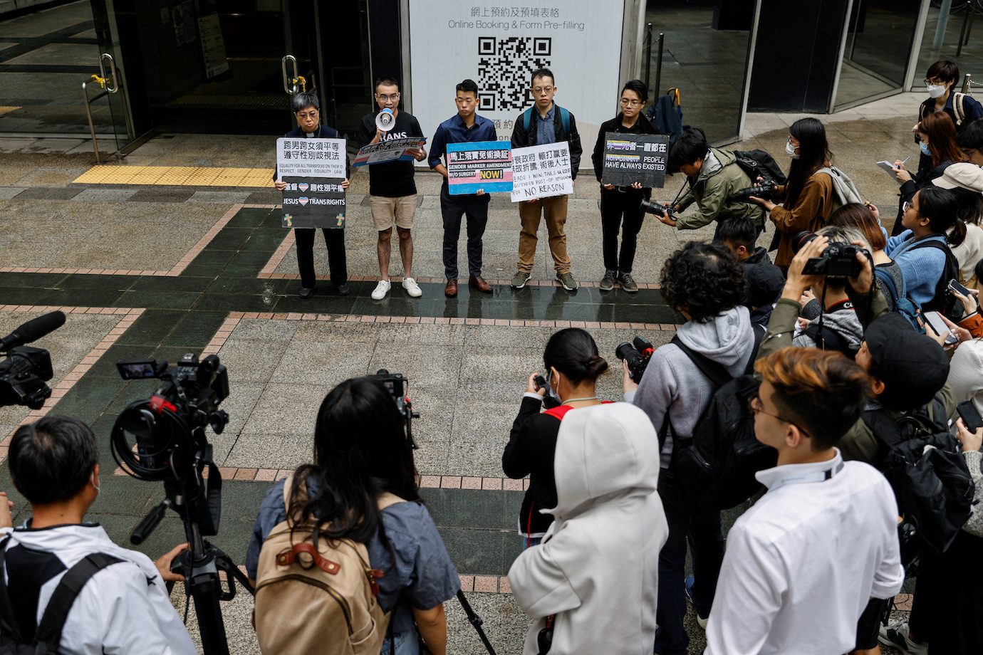 Hong Kong transgender protesters say government is not abiding by landmark ruling
