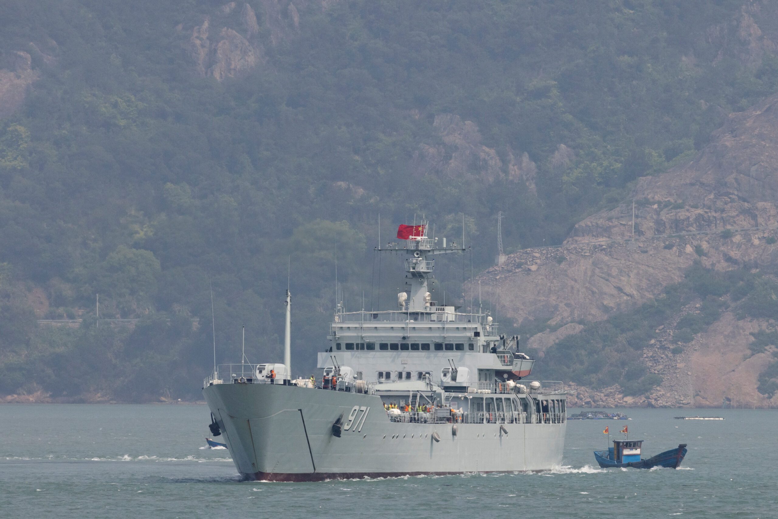 Chinese warship starts live-fire drills near Taiwan
