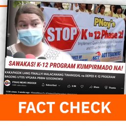FACT CHECK: Sara Duterte didn’t say K-12 was  abolished in DepEd’s 2023 report