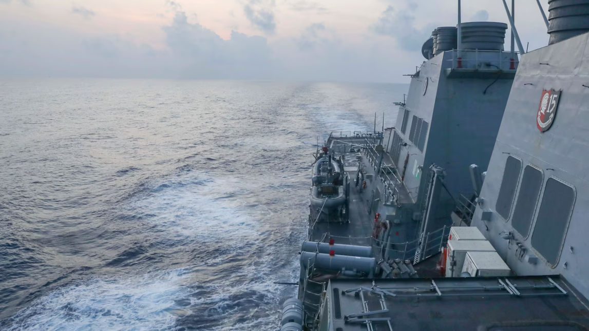 US warship sails near manmade Chinese-controlled isle in South China Sea