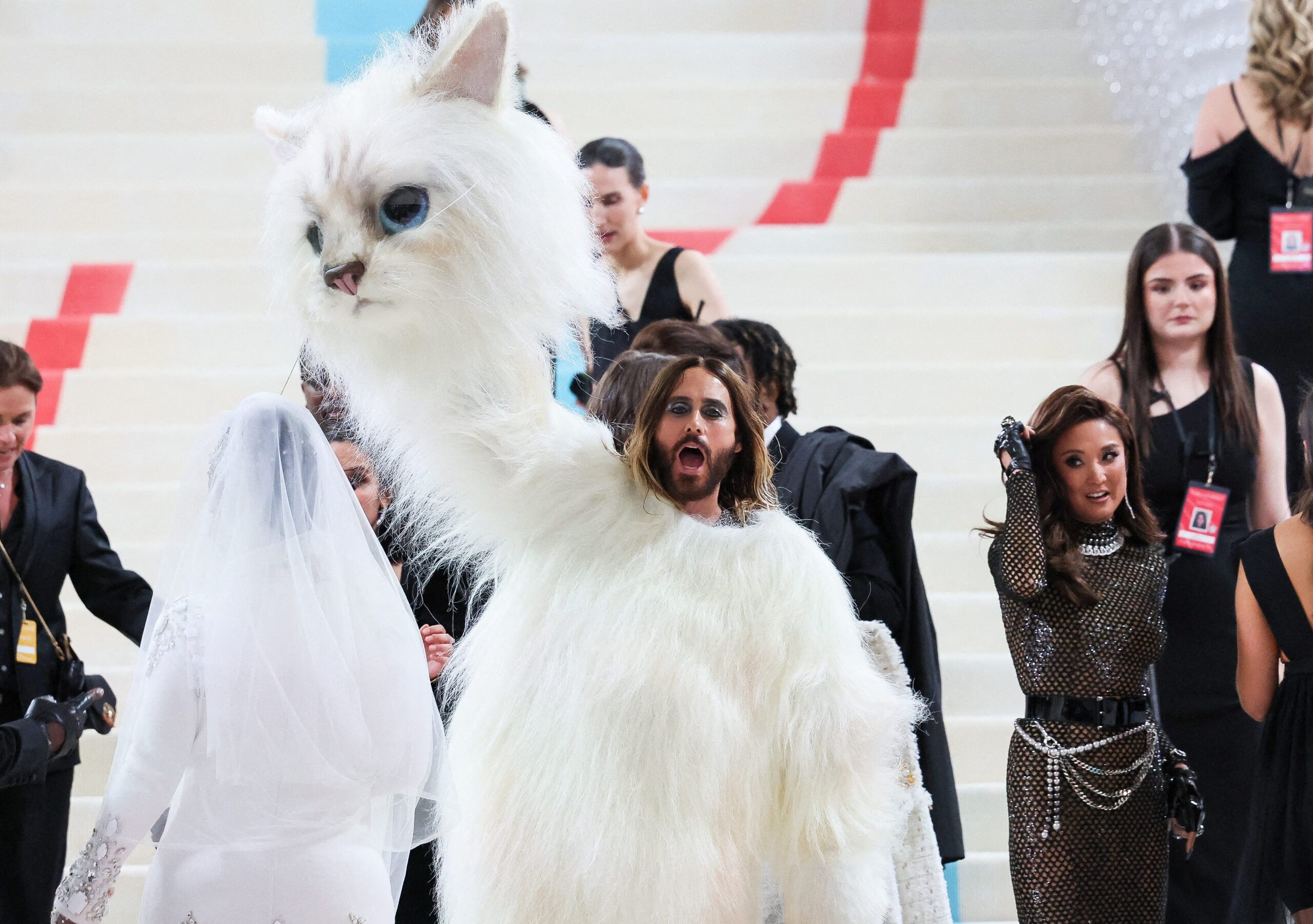 Jared Leto wears giant ‘Choupette’ costume to Met Gala