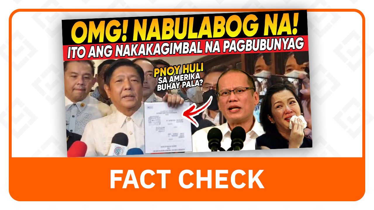 FACT CHECK: Ex-president Aquino is not alive and hiding in the US