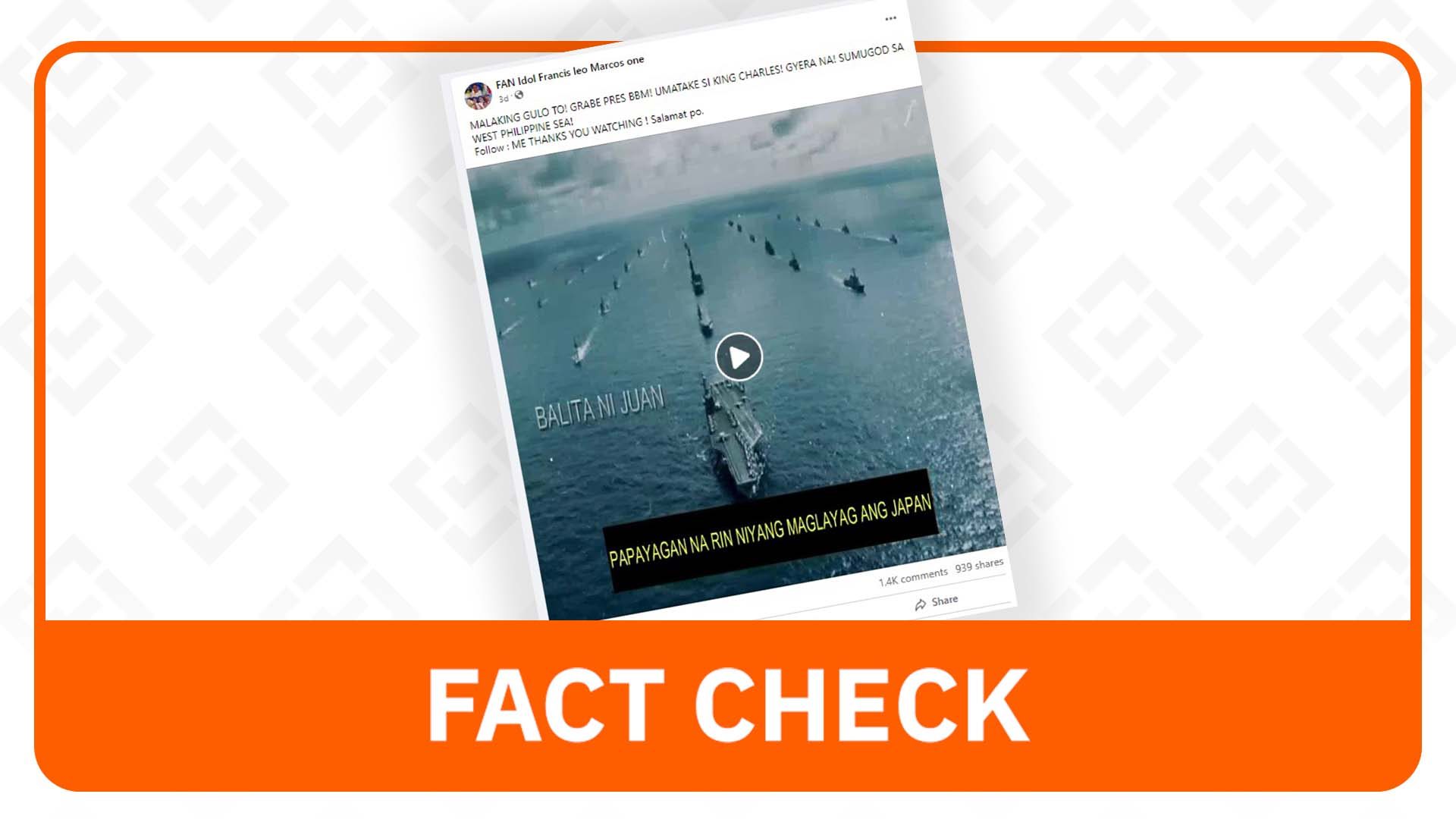 FACT CHECK: Marcos did not say UK Royal Navy to help patrol West Philippine Sea