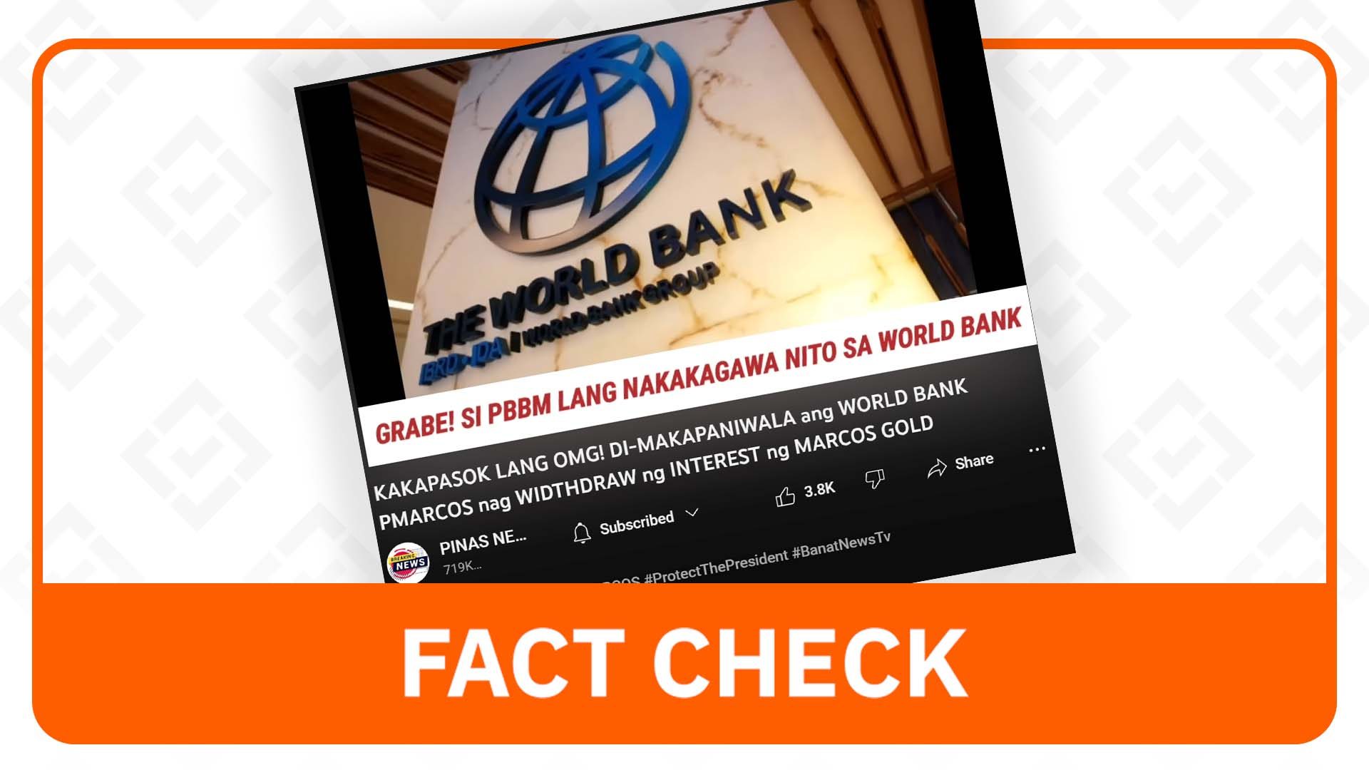 FACT CHECK: Marcos did not withdraw interest from gold deposits in the World Bank