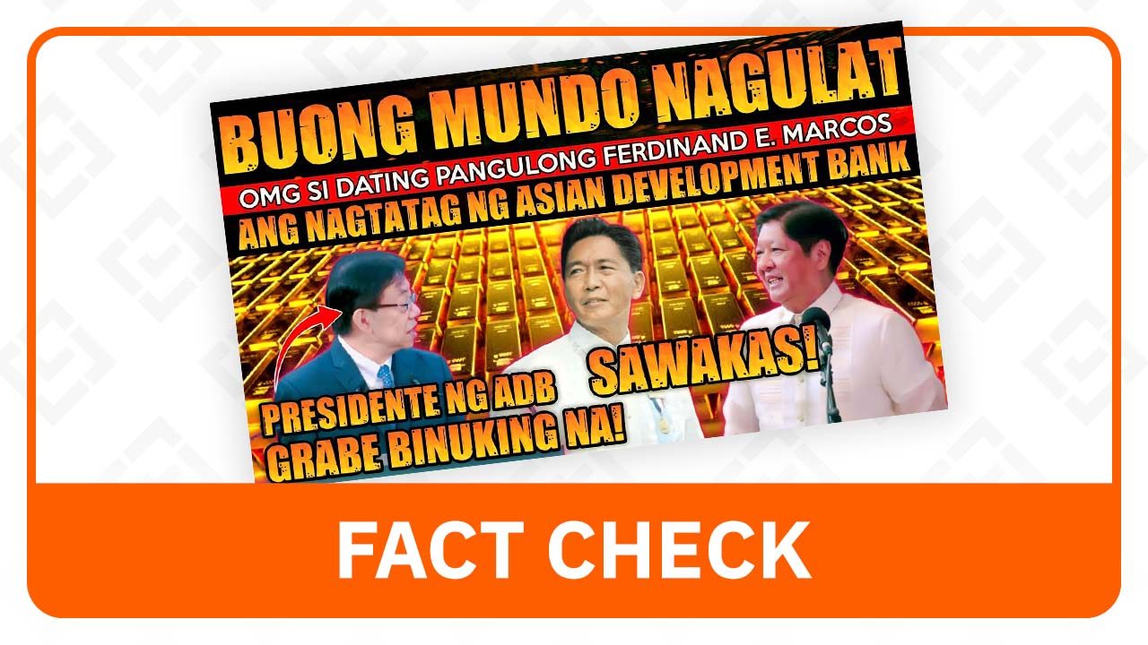 FACT CHECK: Ex-president Marcos was not founder of the Asian Development Bank