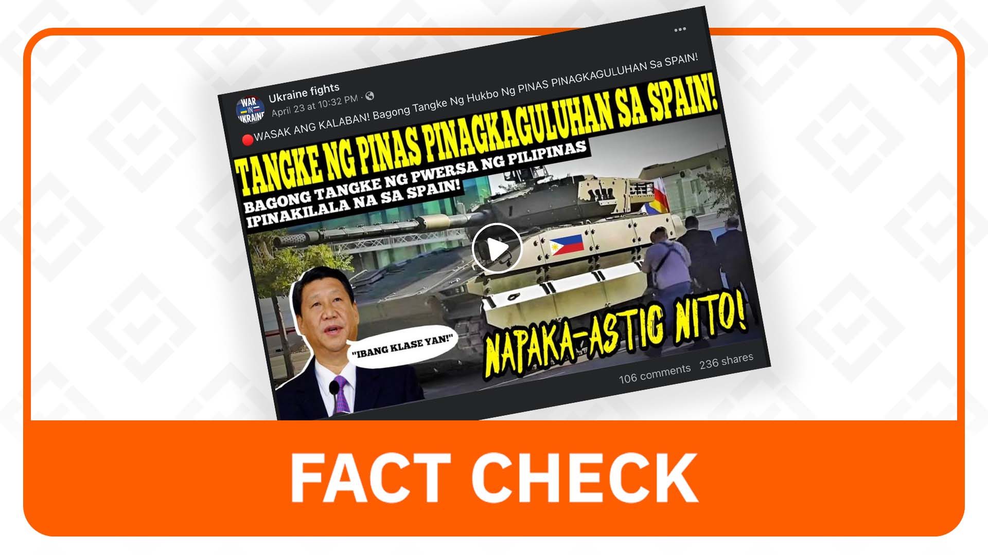 FACT CHECK: Photo misrepresents Philippine Army tanks supposedly on display in Spain