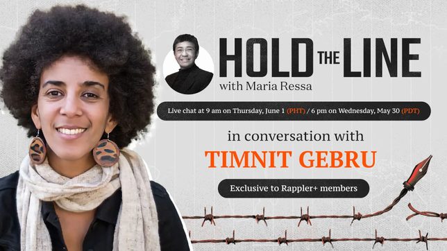 Maria Ressa talks to ethical AI advocate Timnit Gebru