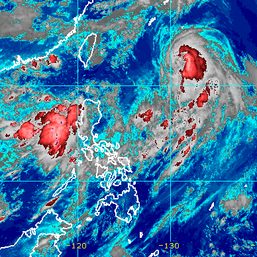 Typhoon Chedeng weakens further, moves faster away from land
