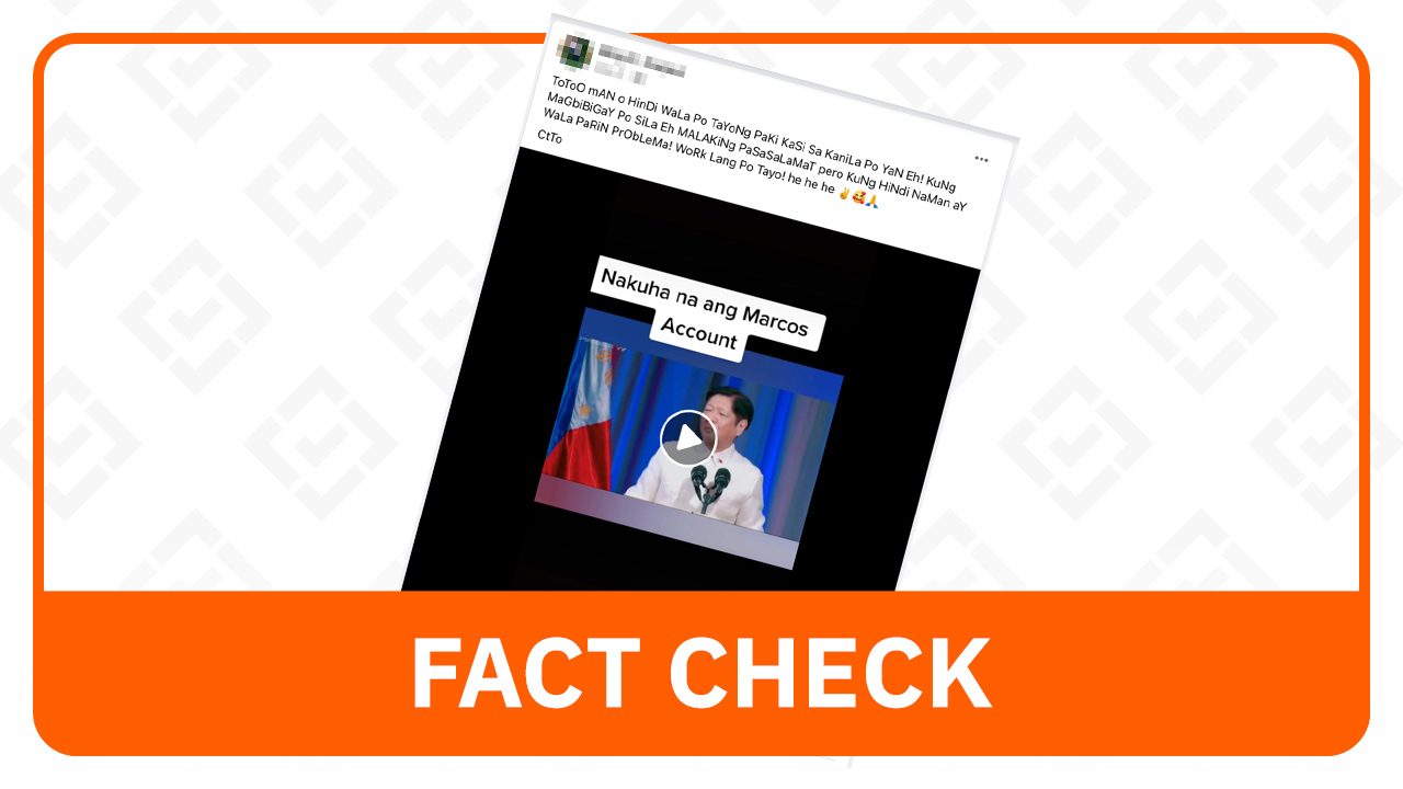 FACT CHECK: Walang ‘Marcos account’ na kinuha sa Washington