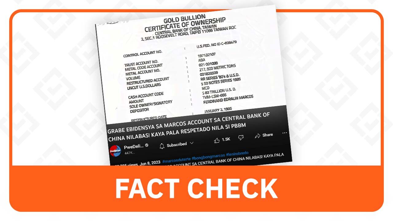 FACT CHECK: Marcos didn’t show alleged gold bullion certificate in 2023 FFCCCII convention  