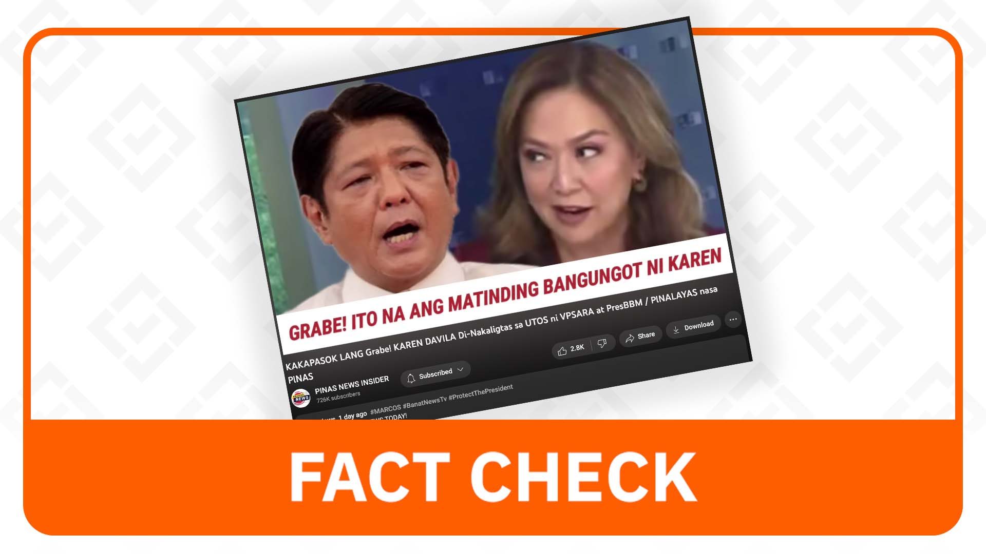 FACT CHECK:  Marcos did not issue an order for Karen Davila to leave the country