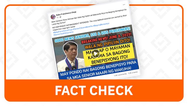 FACT CHECK: Free PhilHealth coverage for all senior citizens started in 2014