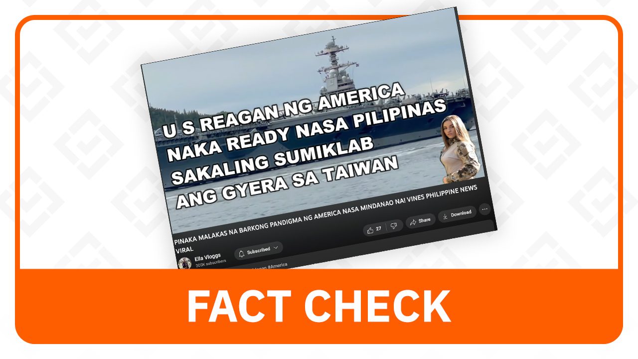 FACT CHECK: Video doesn’t show ‘USS Ronald Reagan’ in Mindanao