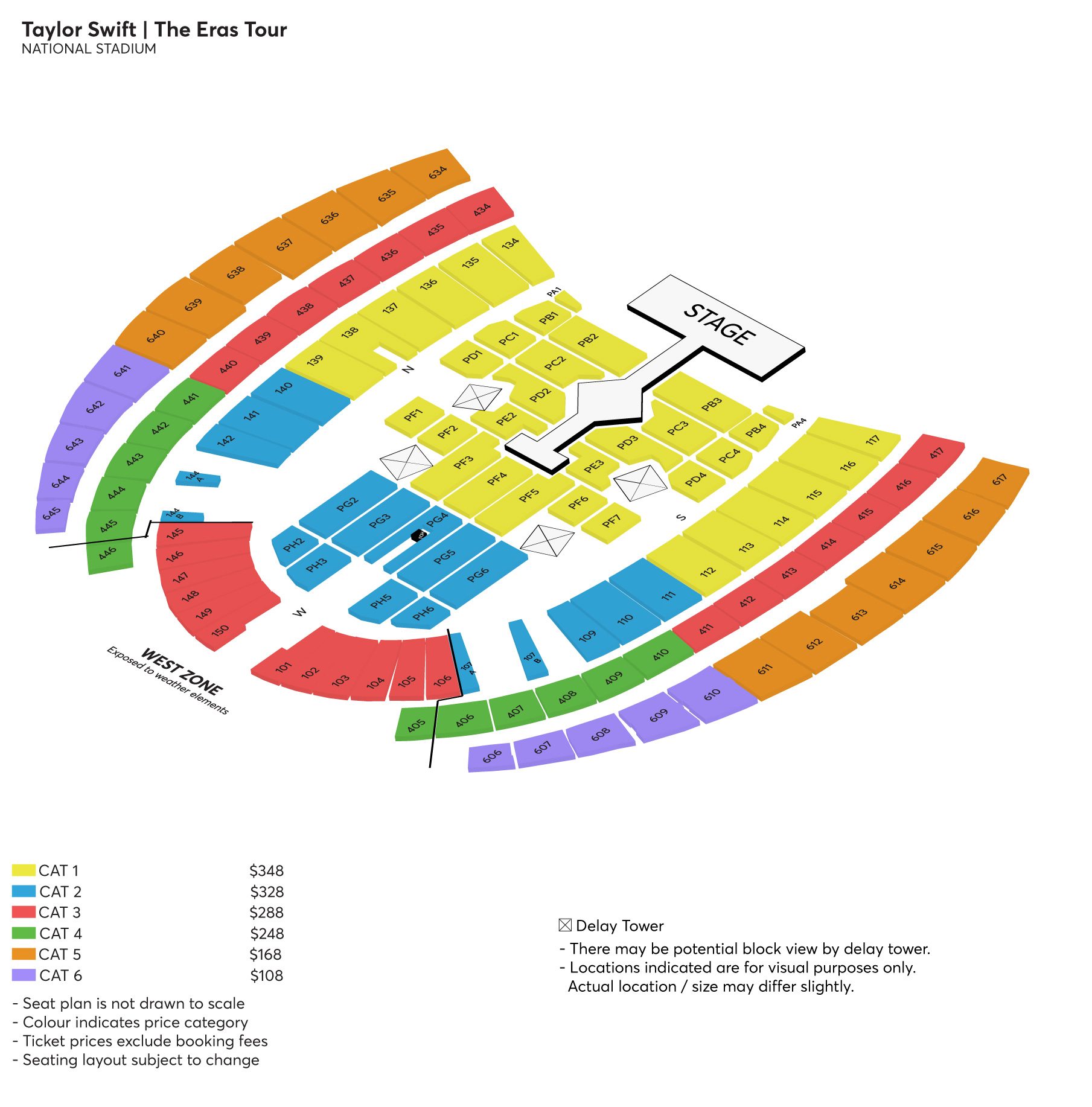 Ticket prices, seat plan Taylor Swift’s ‘The Eras Tour’ in Singapore