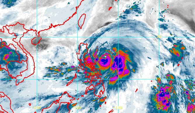 Typhoon Egay rapidly intensifies over Philippine Sea