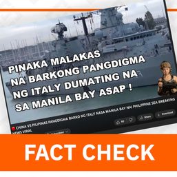 FACT CHECK: No Italian warship sent to West Philippine Sea