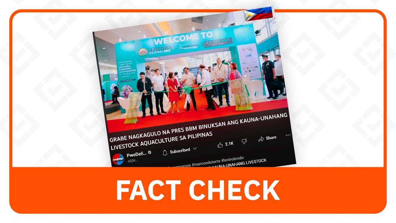 FACT CHECK: Concurrent livestock, aquaculture expo held even before Marcos