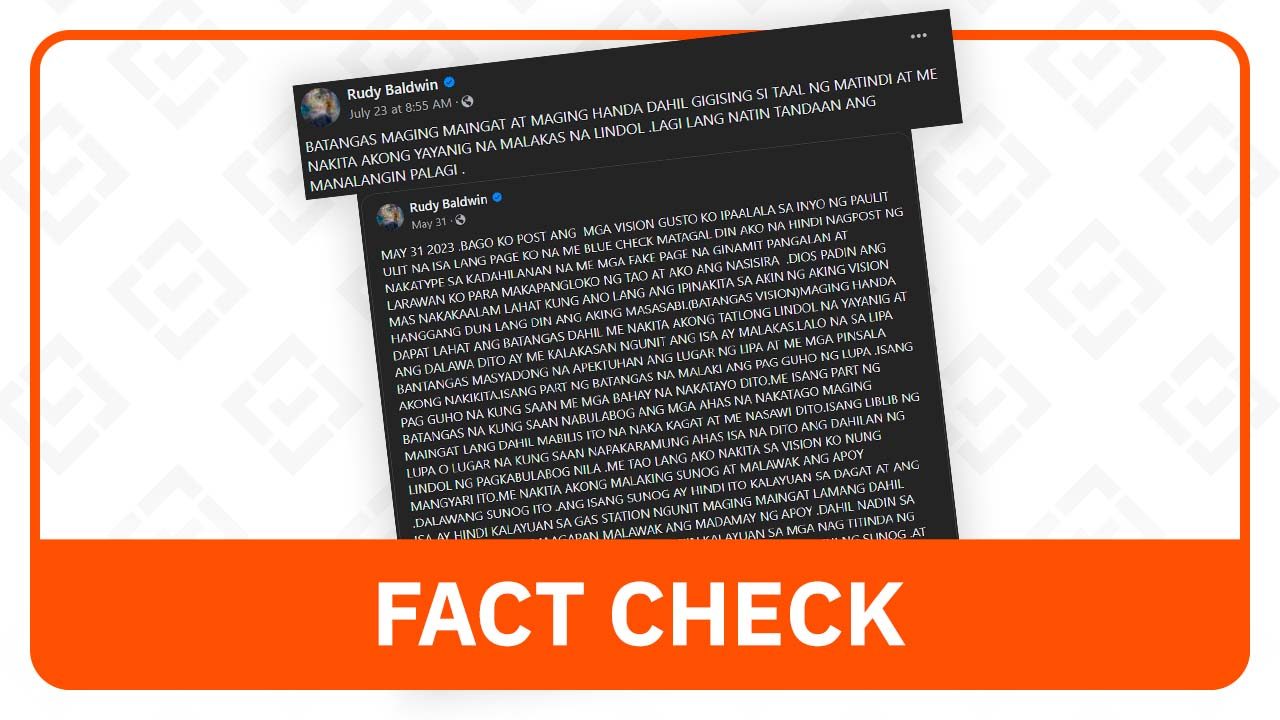 FACT CHECK: No reports of imminent Taal eruption, quake
